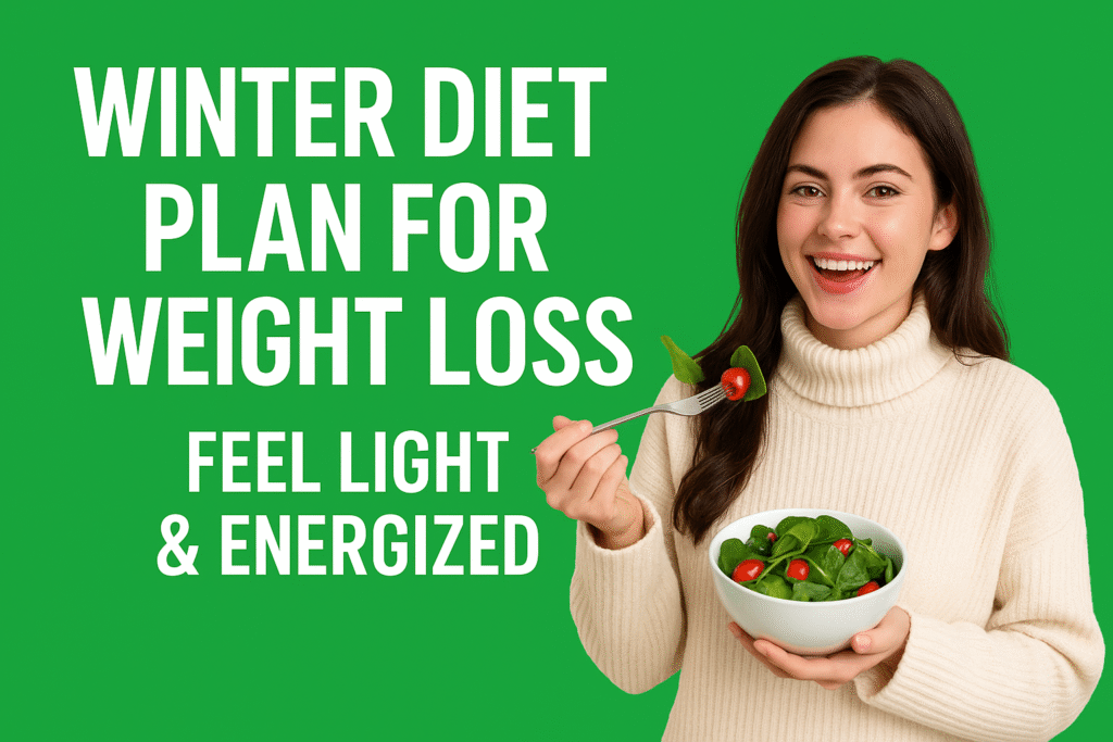 A complete winter diet plan for weight loss that explains how to stay warm, reduce cravings, and lose weight with seasonal foods, healthy recipes, and cozy meal ideas to feel light and energized during the cold season.